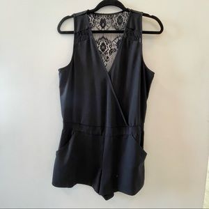 Parker Black Romper with Lace - Sleeveless - Small